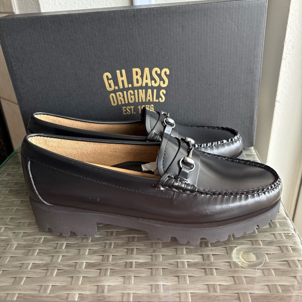 G.H.Bass Women’s Lianna Bit Lug Weejuns Loafers – Black, Size 9 & 8 New in Box - Picture 9 of 15